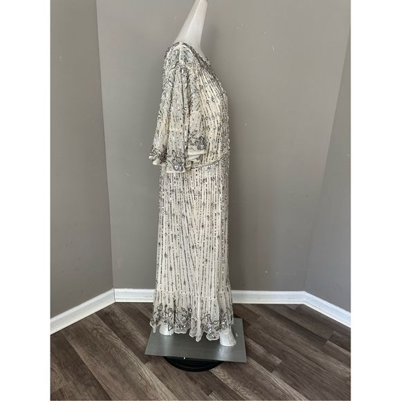 MAC DUGGAL SEQUIN FLOUNCE SLEEVE MIDI DRESS - Picture 6 of 12